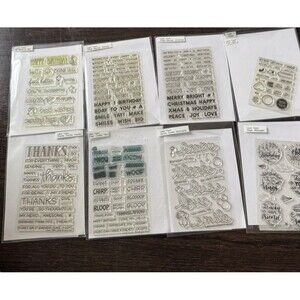 Lot of 8 - Lawn Fawn Clear Stamps - Sentiments
